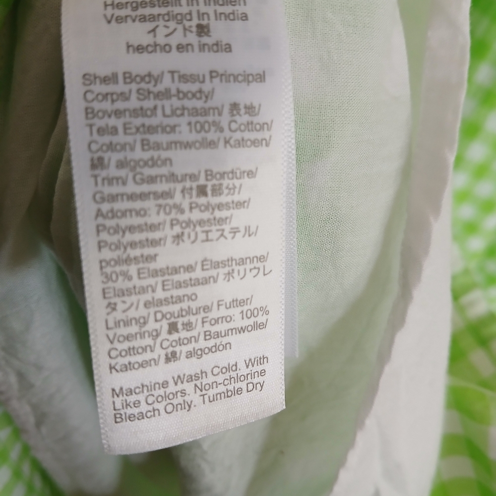 J Crew Lime Green Gingham Sundress with Smocked Bodice Tiered Skirt Midi Resort - Picture 8 of 9